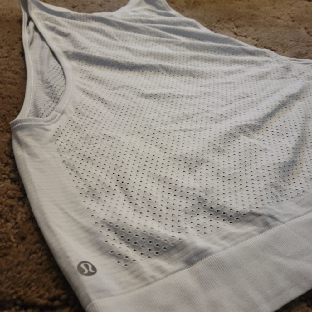 Lululemon Athletica White Muscle Tee